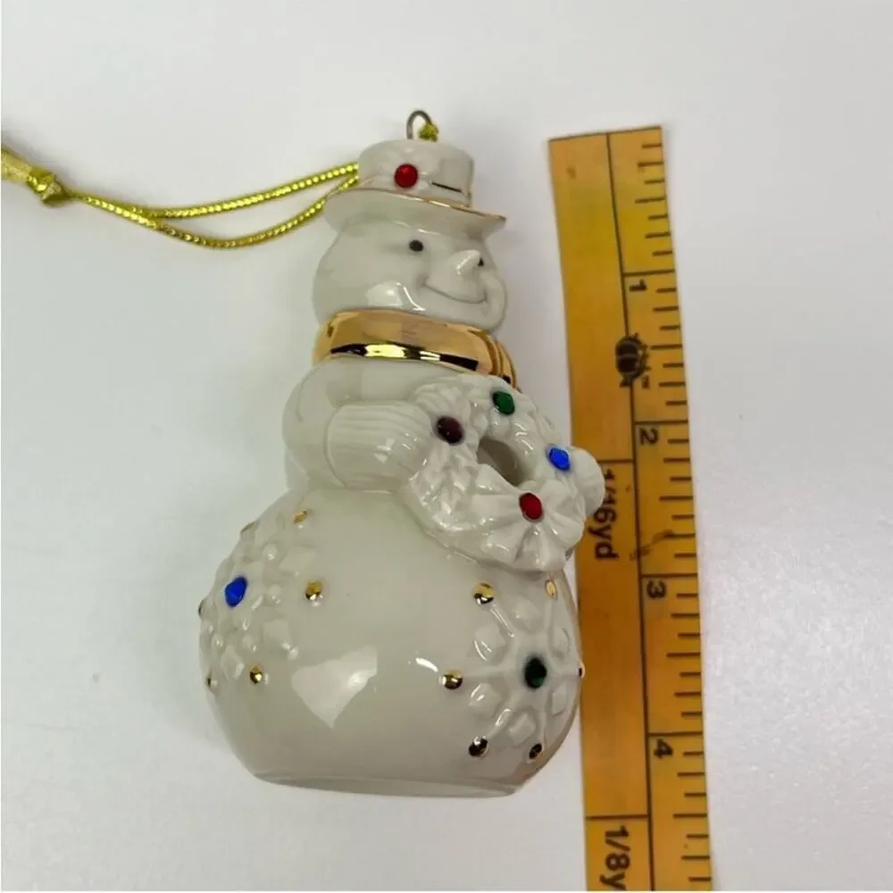 Bundle of 2 Lenox Christmas Porcelain Ornaments Angel & Snowman - Picture 11 of 13